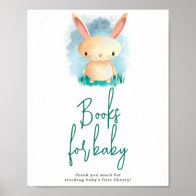Cute Bunny Books for baby Poster (Front)