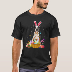 Cute Bunny Boston Terrier Dog Easter Eggs Basket E T-Shirt