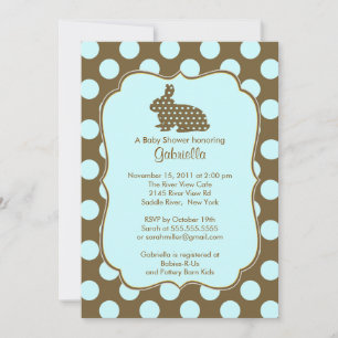 Cute Bunny Boy Baby Shower Invitation