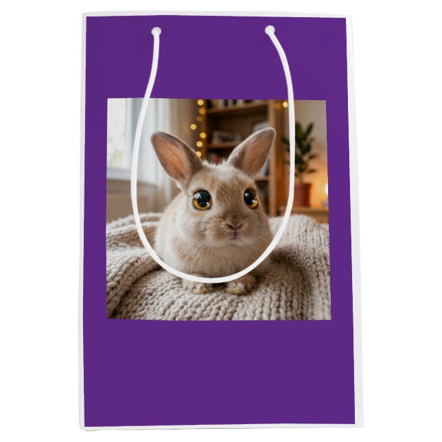 Cute bunny card medium gift bag (Front)
