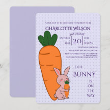 Cute Bunny & Carrot Baby Shower
