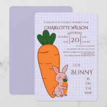 Cute Bunny & Carrot Baby Shower