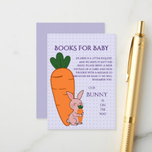 Cute Bunny & Carrot Book For Baby Enclosure Card
