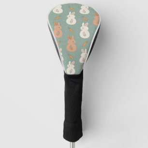 Cute Bunny & Carrot Cottage Pattern (5) Golf Head Cover