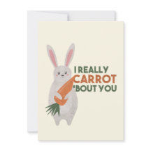 Cute Bunny Carrot Pun - I Really Carrot Bout You