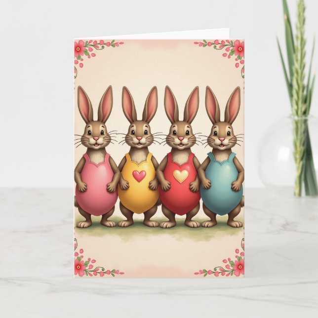 Cute Bunny Celebration Card (Front)