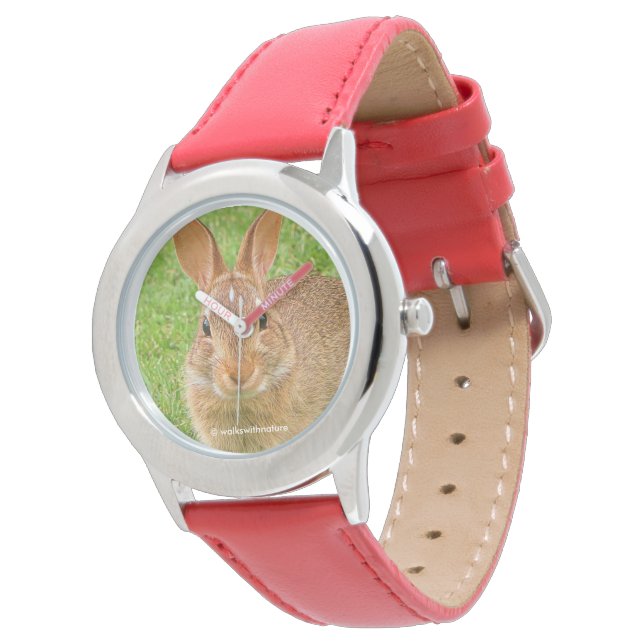 Cute Bunny Chewing Greens on the Golf Fairway Watch (Angled)