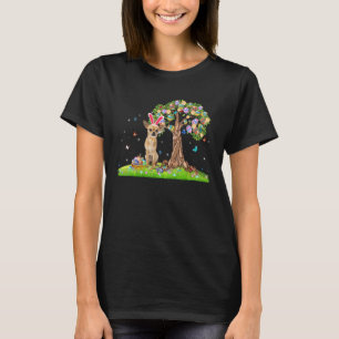 Cute Bunny Chihuahua Dog With Easter Eggs Tree Eas T-Shirt