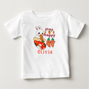 Cute Bunny Christmas Stocking Custom Baby T-Shirt