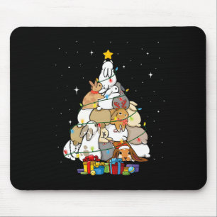 cute bunny christmas tree 1 mouse mat
