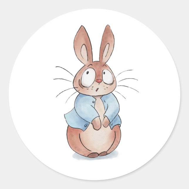 Cute bunny  classic round sticker (Front)