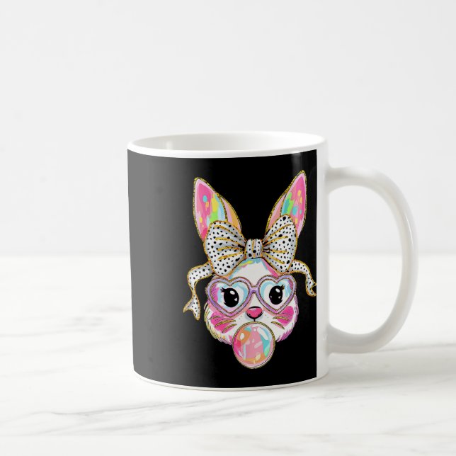 Cute Bunny Coquette Bow Easter Day Rabbit Teens Gi Coffee Mug (Right)