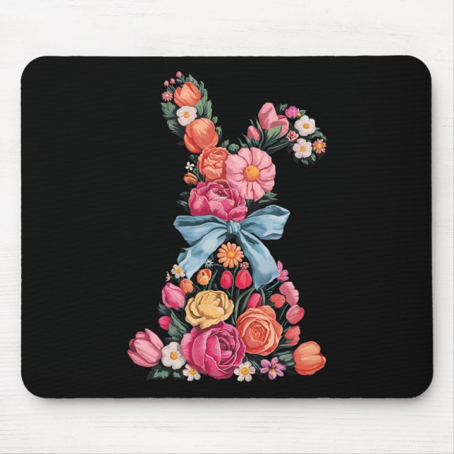Cute Bunny Coquette Bow Easter Day Rabbit Teens Gi Mouse Mat (Front)