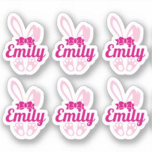 Cute Bunny Custom Name Stickers