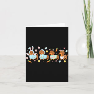 Cute bunny dachshund dog lover happy easter day card