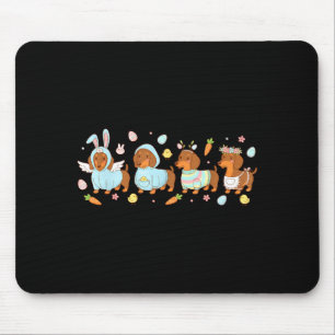 Cute bunny dachshund dog lover happy easter day mouse mat