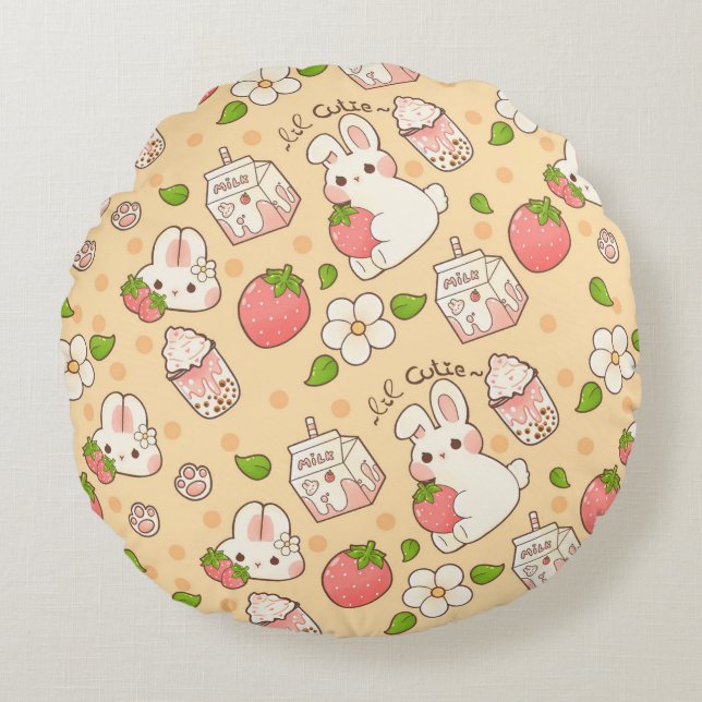 cute bunny design round cushion (Front)
