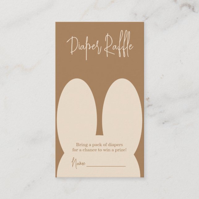 Cute bunny diaper raffle enclosure card (Front)