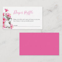 Cute Bunny Diaper Raffle Invitation Enclosure