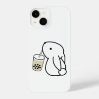 Cute Bunny Drinking Boba Milktea