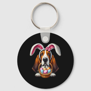 Cute Bunny Ear Bet Hound Dog Easter Eggs Owner Lov Key Ring