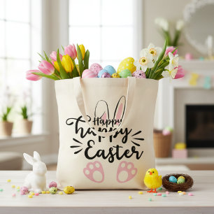 Cute Bunny Ears and Feet Happy Easter  Tote Bag