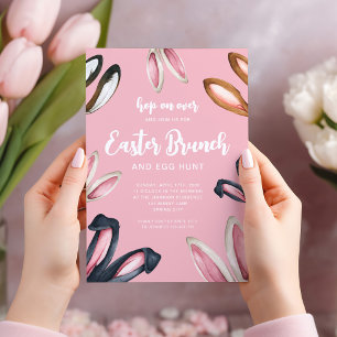 Cute Bunny Ears Easter Brunch Invitation