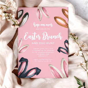 Cute Bunny Ears Easter Brunch Invitation