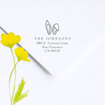 Cute Bunny Ears Easter Family Return Address