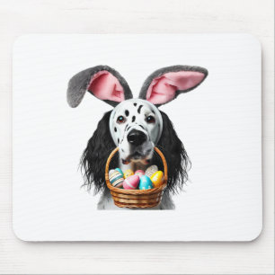 Cute Bunny Ears English Setter Dog Easter Egg Hunt Mouse Mat