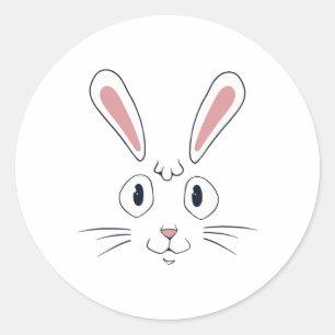 Cute Bunny Ears Face Shirt Happy Easter Gift Classic Round Sticker