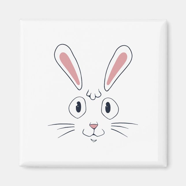 Cute Bunny Ears Face Shirt Happy Easter Gift  Magnet (Front)