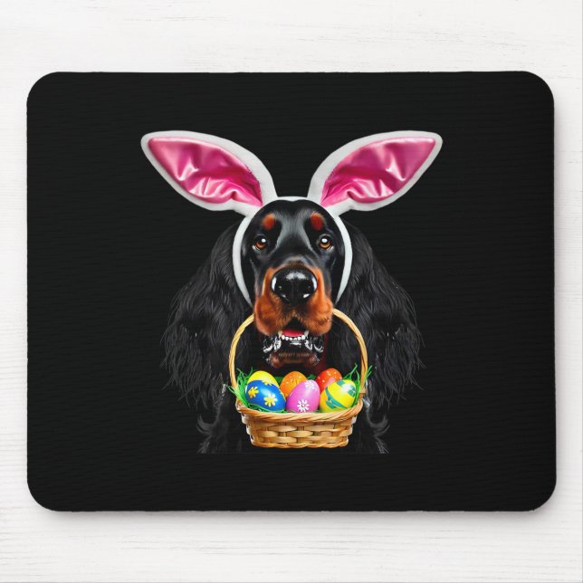Cute Bunny Ears Gordon Setter Dog Easter Egg Hunt  Mouse Mat (Front)