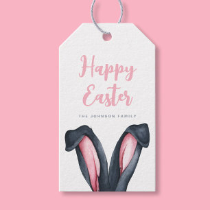 Cute Bunny Ears Happy Easter Gift Tags