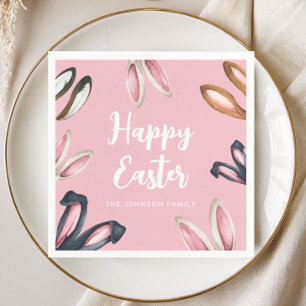 Cute Bunny Ears Happy Easter Napkin