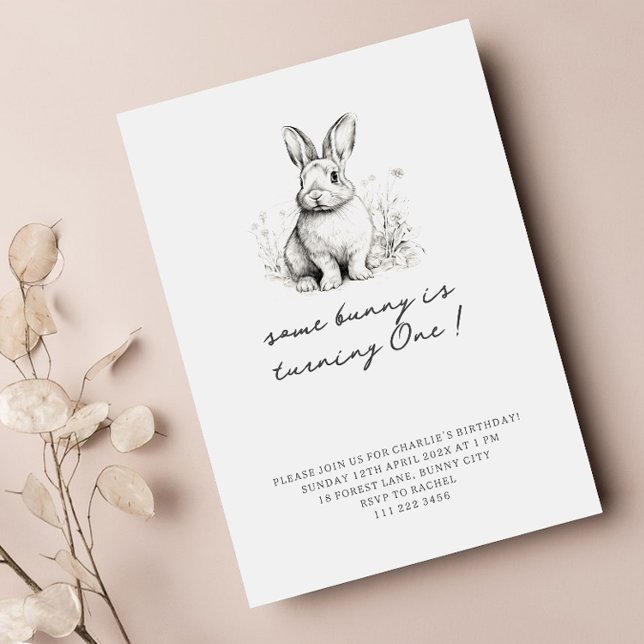 Cute Bunny Easter Birthday Invitation (Creator Uploaded)
