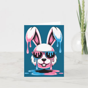 Cute bunny easter day funny rabbit ice cream drip card