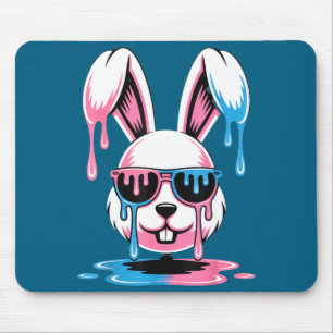Cute bunny easter day funny rabbit ice cream drip mouse mat