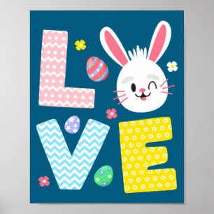 Cute Bunny Easter Day Womens Poster