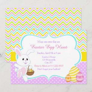 Cute Bunny Easter Egg Hunt Invitation