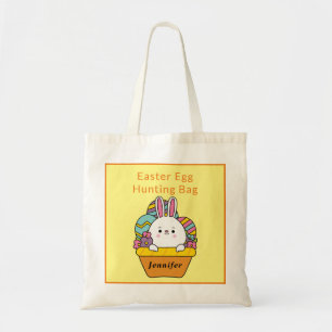 Cute Bunny Easter Egg Hunting Bag Personalise Name