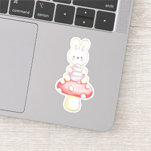 Cute Bunny Easter Egg Mushroom Vinyl Sticker