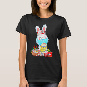 Cute Bunny Easter Face Mask Nurse Stethoscope East T-Shirt