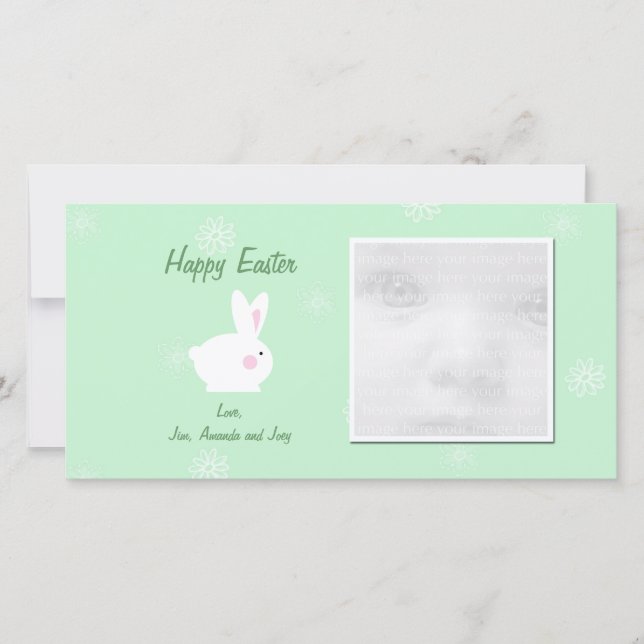Cute Bunny Easter Photo Cards (Front)