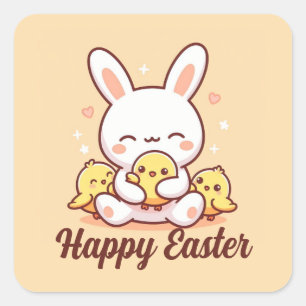 Cute Bunny Easter Stickers! Happy Easter Stickers
