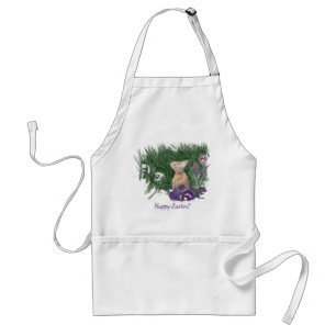 Cute Bunny Easter Wishes Holiday Greetings Standard Apron