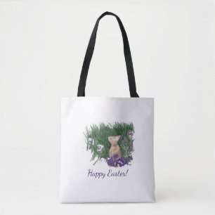 Cute Bunny Easter Wishes Holiday Greetings Tote Bag