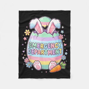 Cute Bunny Egg ER Nurse Easter Emergency Fleece Blanket