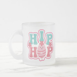 Cute Bunny Egg Hip Hop Happy Easter   Frosted Glass Coffee Mug