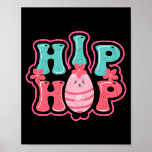 Cute bunny egg hunt hip hop happy easter t shirt_1 poster